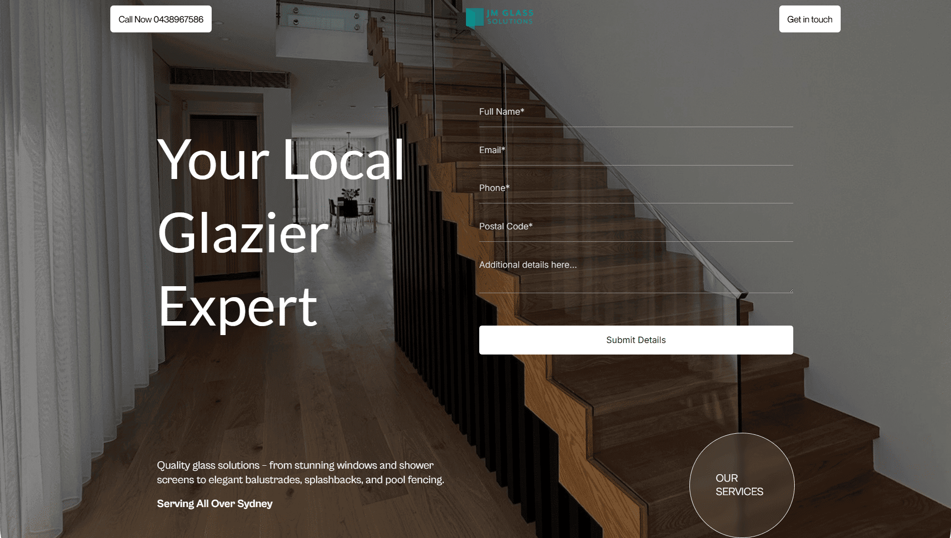 JM Glass Solutions website