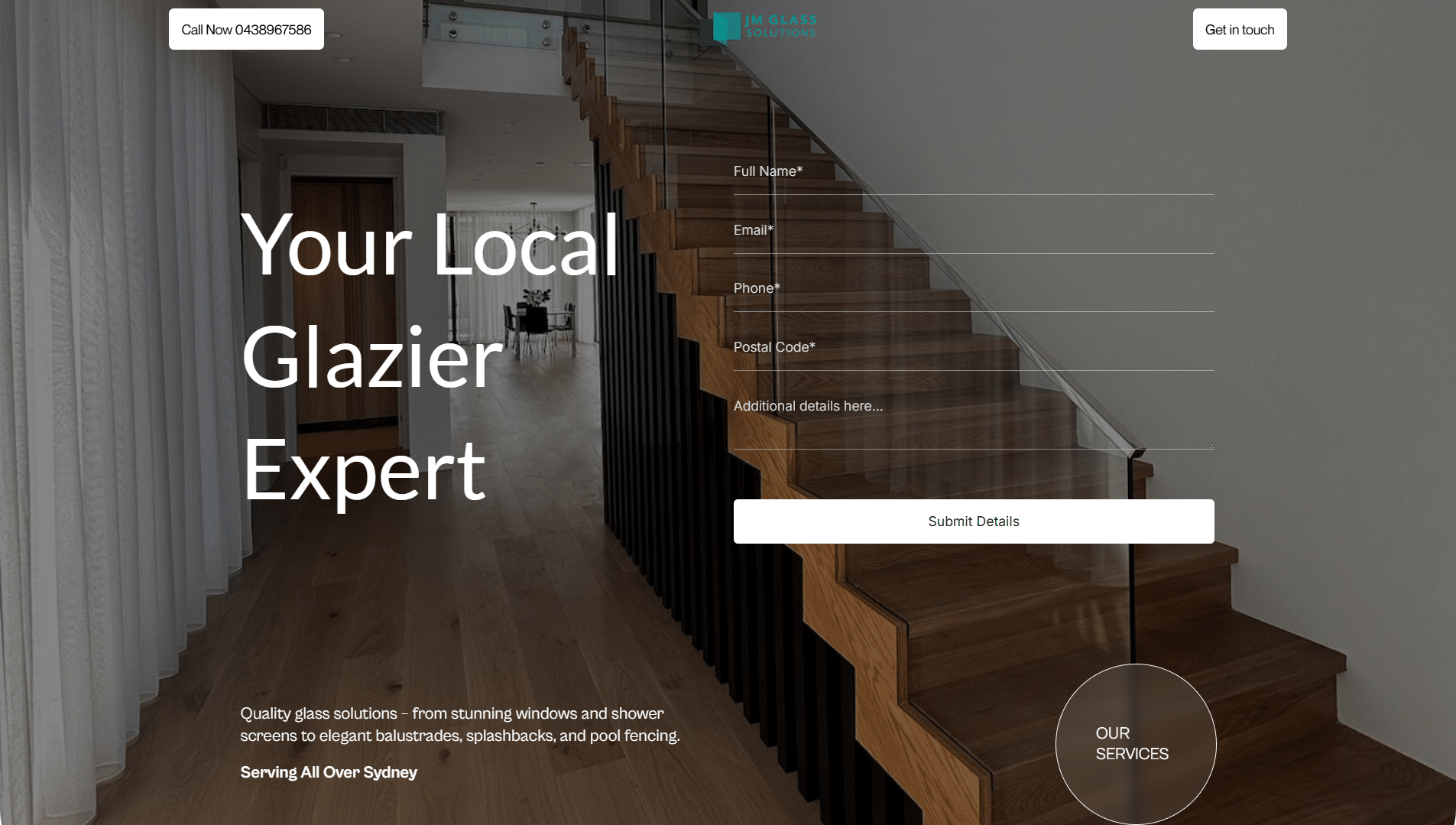 JM Glass Solutions website